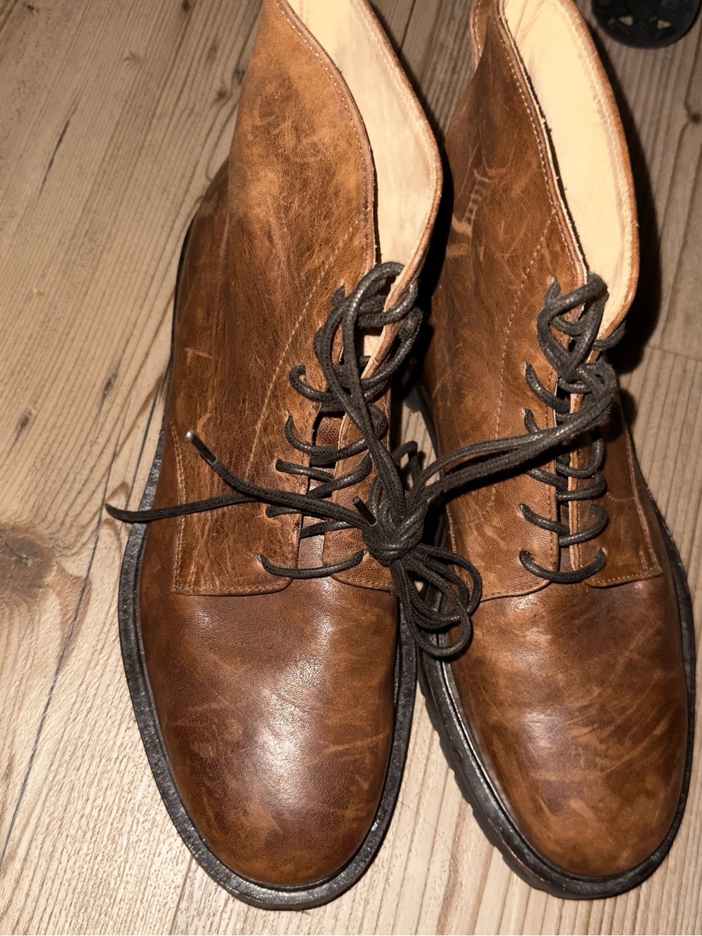 Bergamo Men's Brown Leather Lace-Up Boots